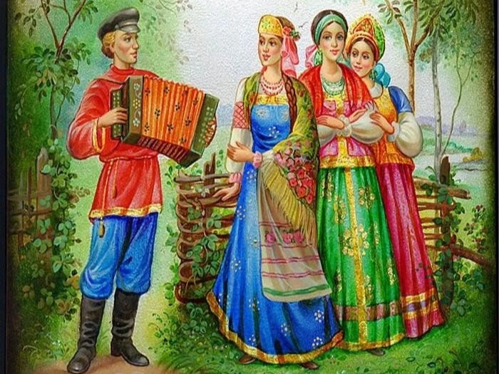Как у нашей у околицы.
